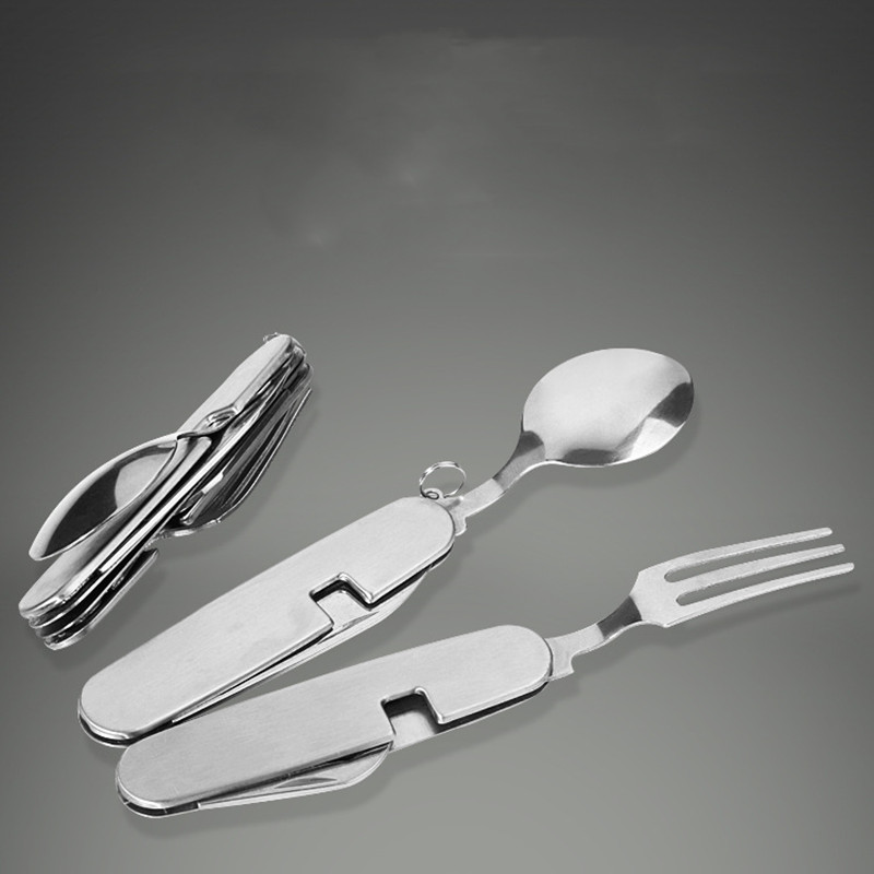 Camping Cooking Set For 4 - 4 In 1 야외 식기 세트,