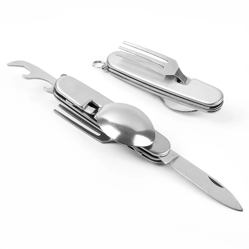 Camping Cooking Knife Set - 캠핑 식기 세트 스테인레스 스틸 접이식