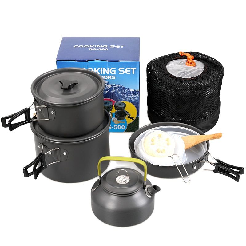 Camping Cooking Set 2 Person - 야외 캠핑 요리 세트 논스틱 냄비