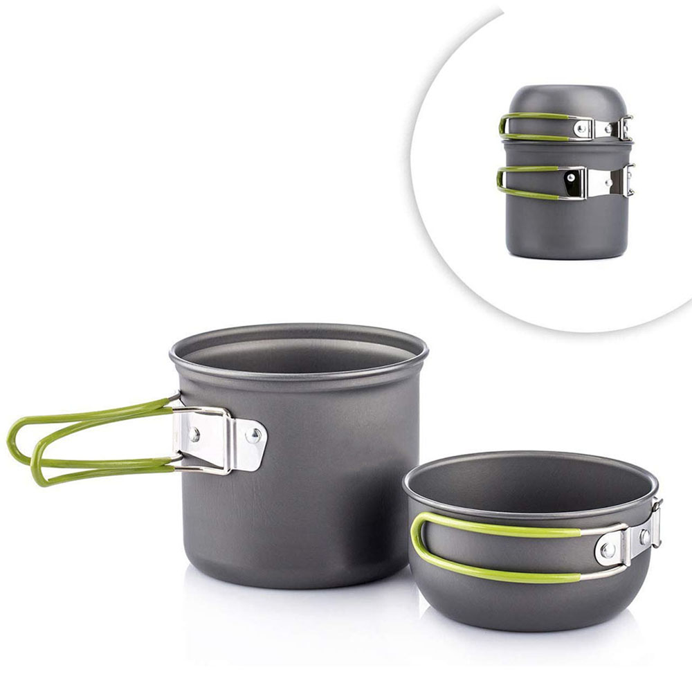 Camping Cooking Set Stainless Steel - 초경량 캠핑 냄비 조리기구 세트 하이킹