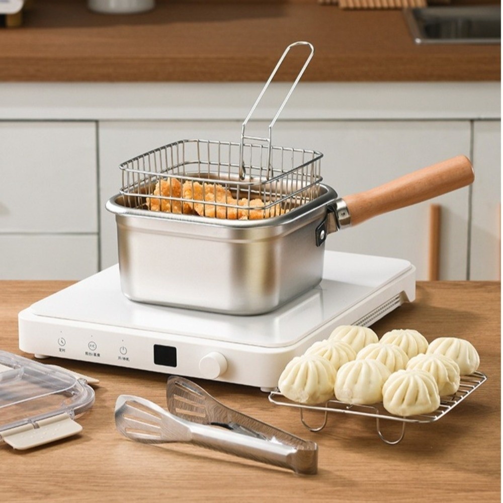 Camping Cooking Pots And Pans Set - 휴대용 스테인리스 프라이팬 사각형 논스틱 조리용