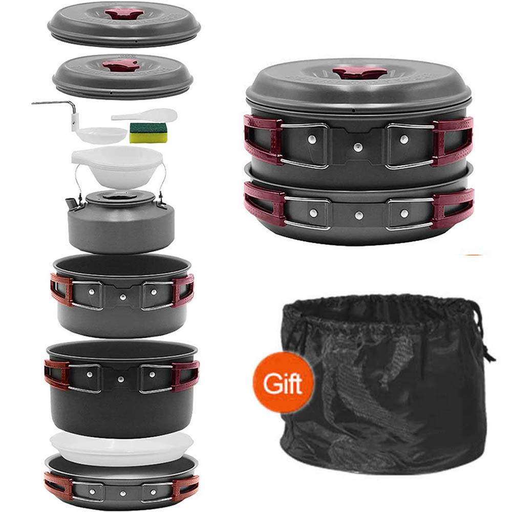 Camping Cooking Pots And Pans Set - 야외 요리 피크닉 세트 냄비, 하드