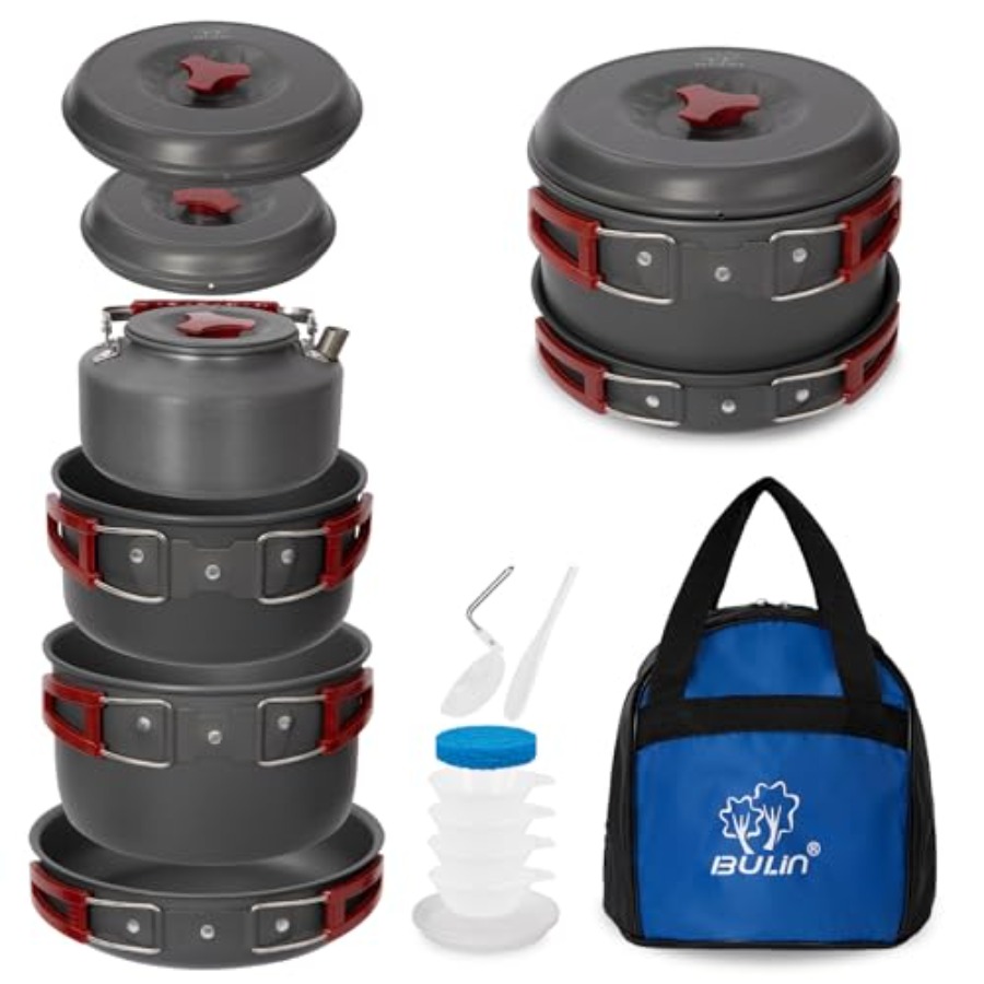 Camping Cooking Set For 4 - 24//11/8/4 캠핑 조리기구 세트, 가벼운 백패킹