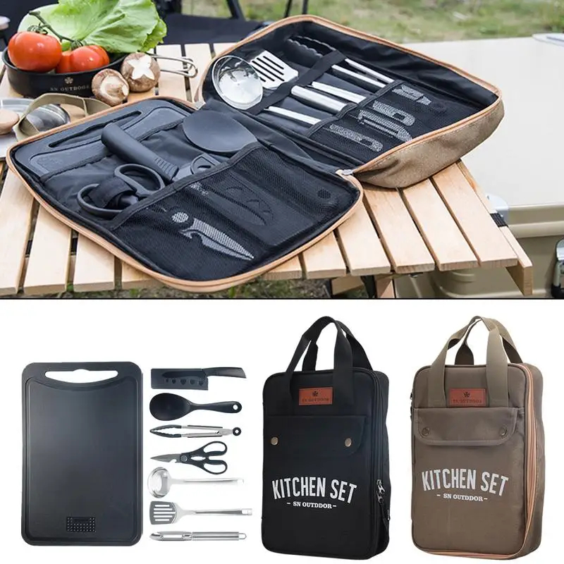 Camping Cooking Set Stainless Steel - 8종 캠핑 주방용품 세트 휴대용 야외