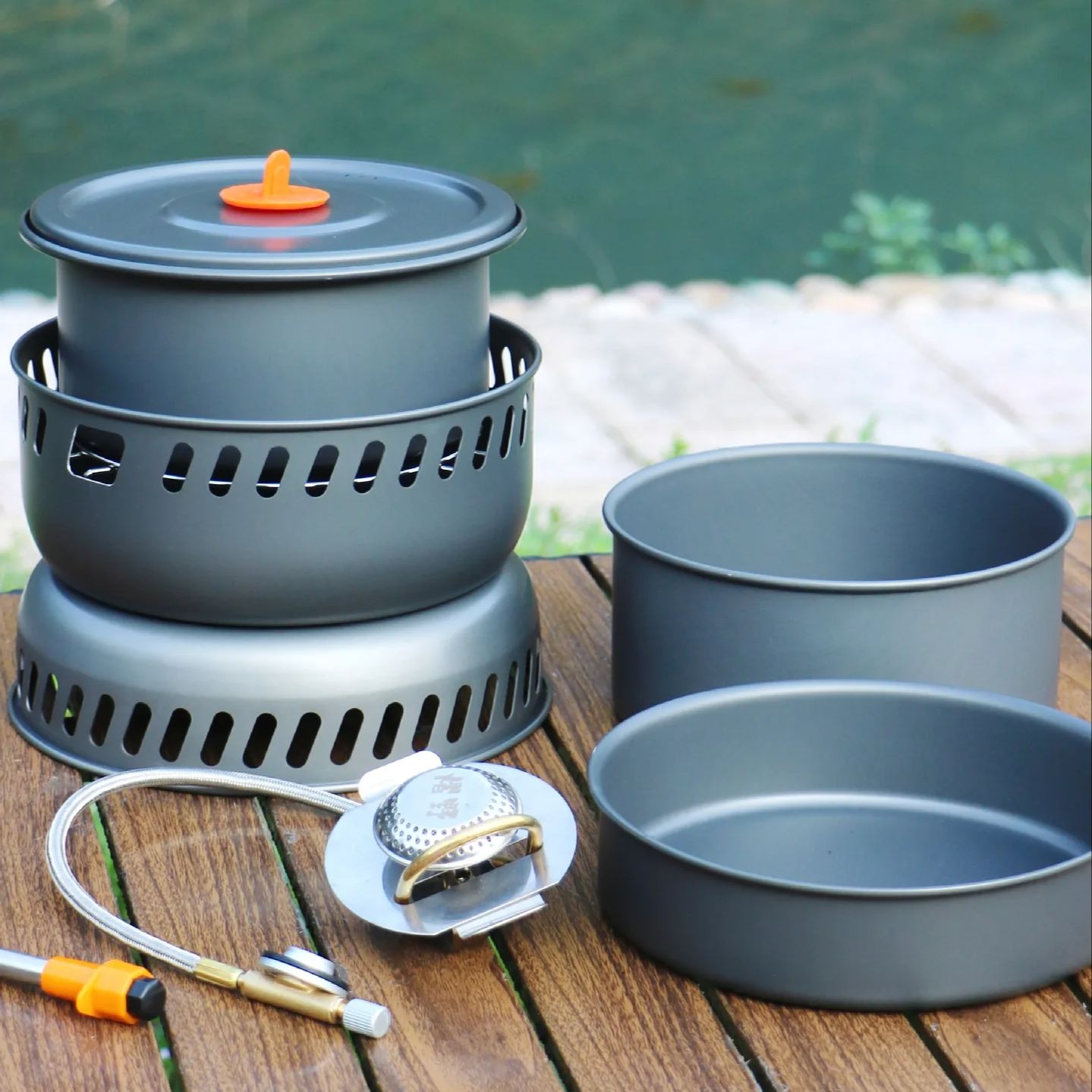 Camping Cooking Pots And Pans Set - 캠핑용 합금 조리기구 프라이팬 스토브 세트