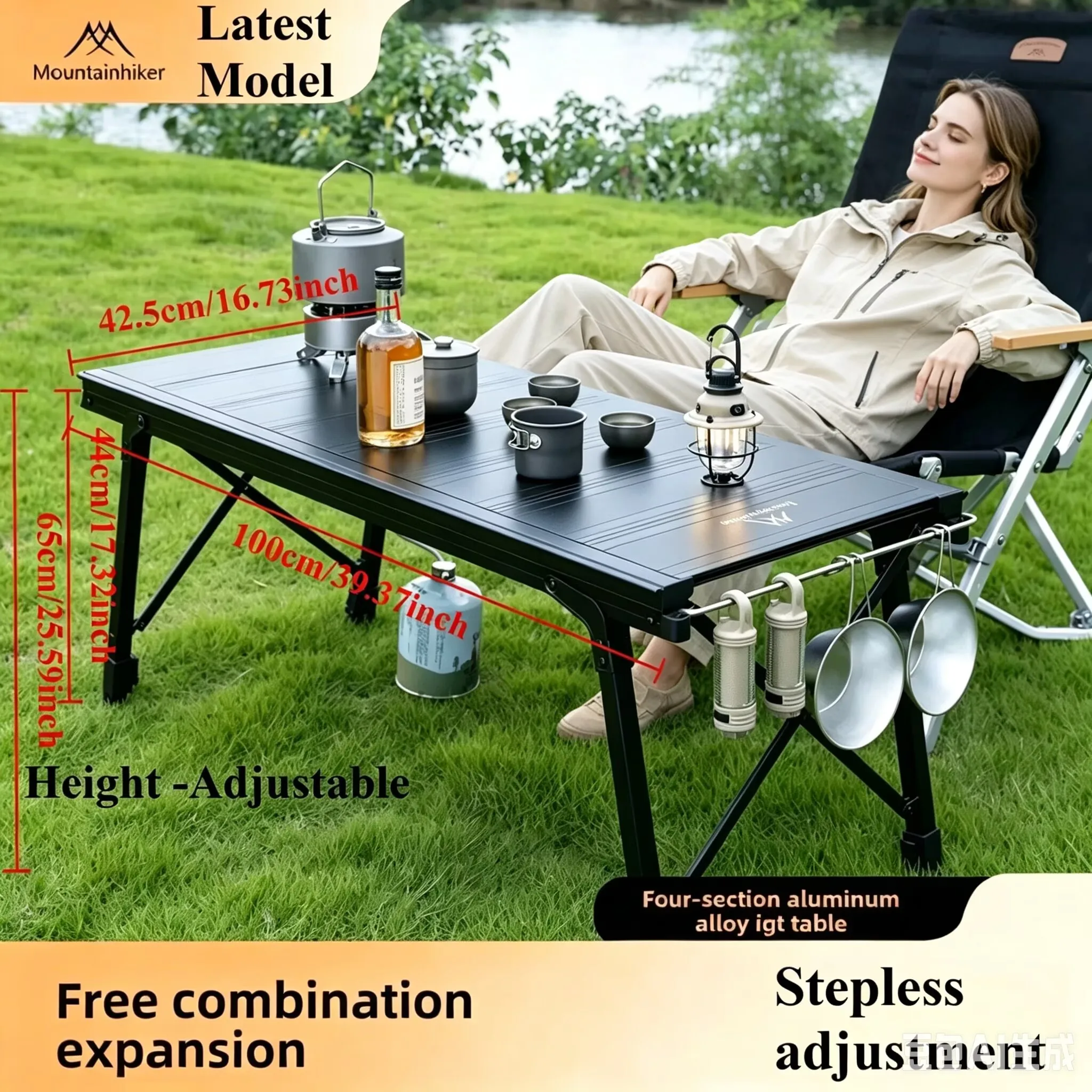 Camping Cooking Options - 업그레이드된 접이식 IGT 캠핑 리프트 테이블,
