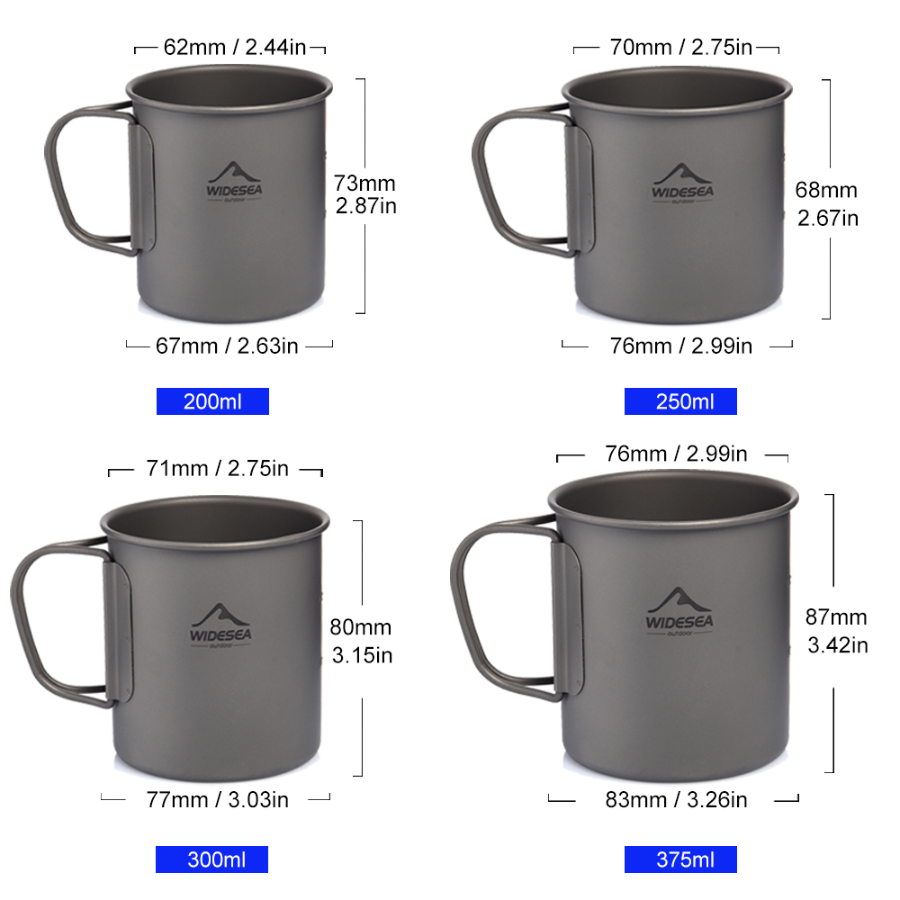 Widesea 캠핑 머그 티타늄 컵 관광객 식기 피크닉 - Camping Cooking Ware Set 리뷰 및 가격