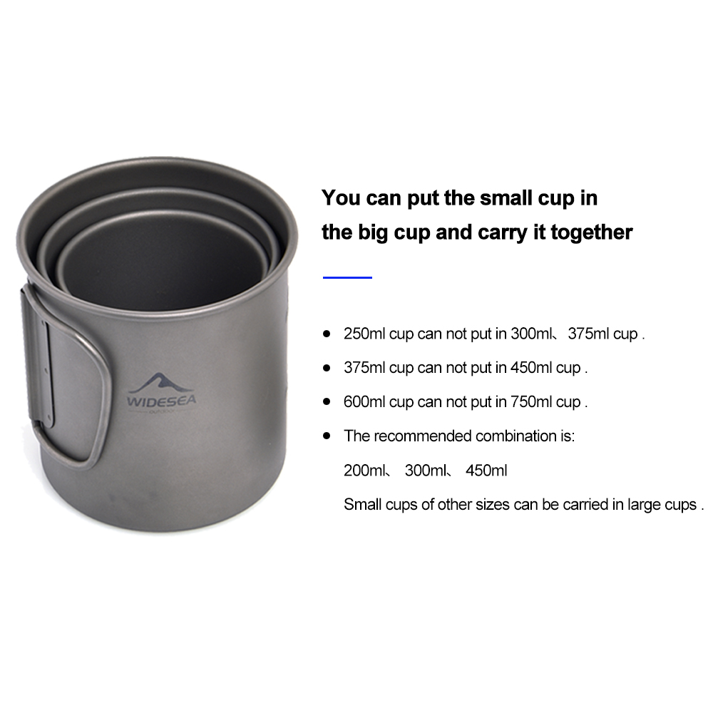 Widesea 캠핑 머그 티타늄 컵 관광객 식기 피크닉 - Camping Cooking Ware Set 리뷰 및 가격