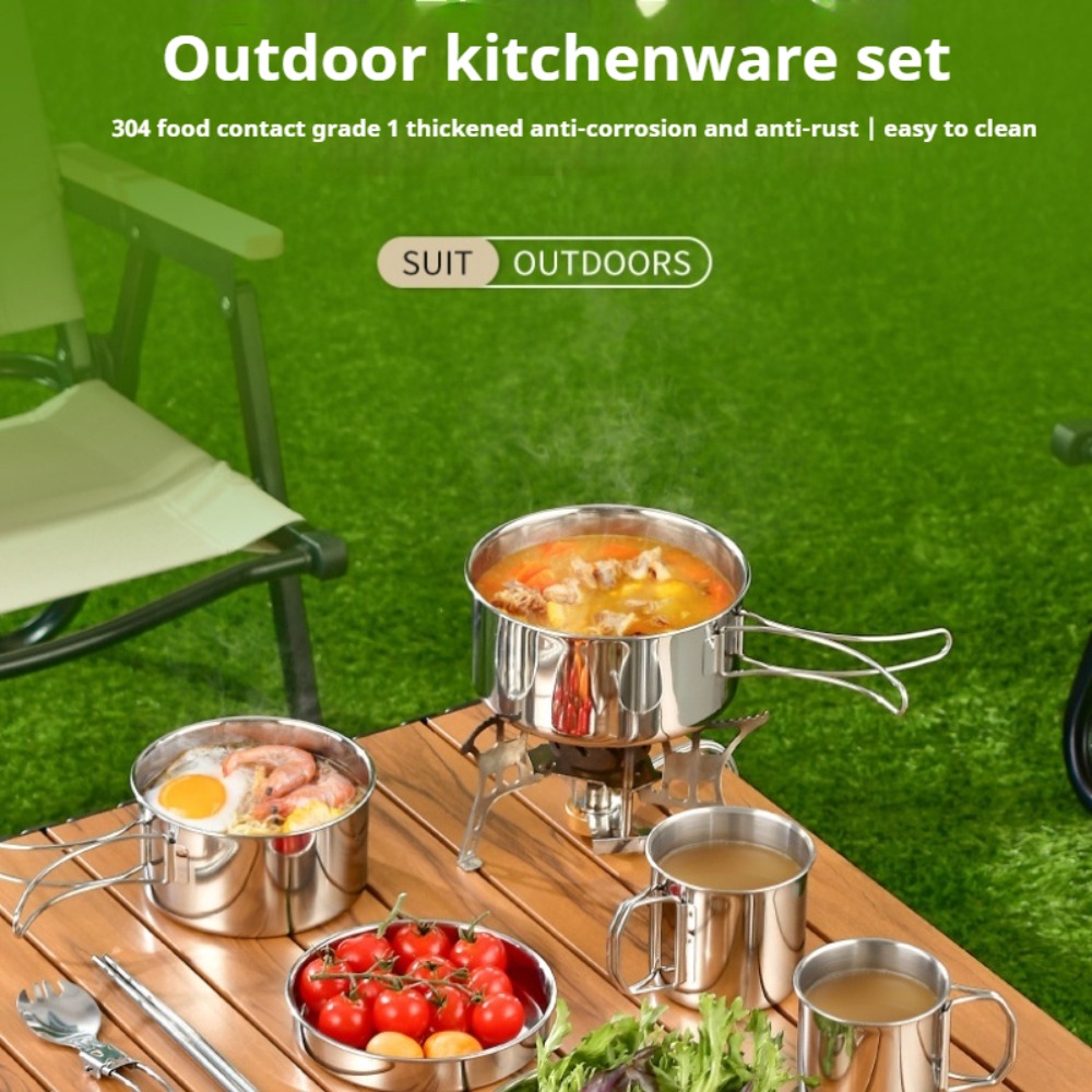 12PCS 모험 캠프 쿡 세트 캠핑 냄비와 팬 가족 C - Camping Cooking Pots And Pans Set 리뷰 및 가격