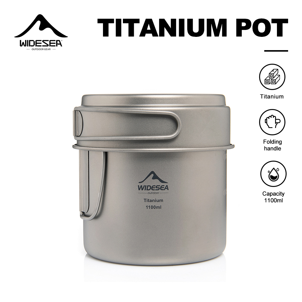 Widesea 초경량 티타늄 캠핑 냄비 1100ml 접 - Camping Cooking Set Stainless Steel 리뷰 및 가격