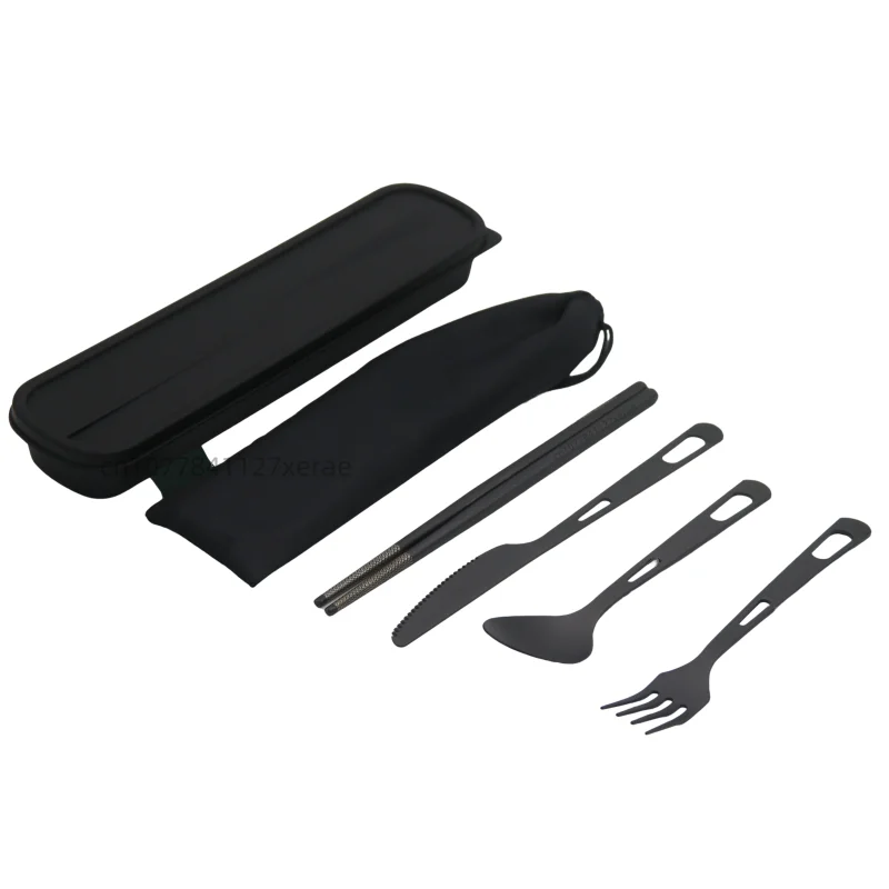 순수 티타늄 블랙 식기 4종 세트 야외 캠핑 장비 나이 - Camping Cooking Set For 4 리뷰 및 가격