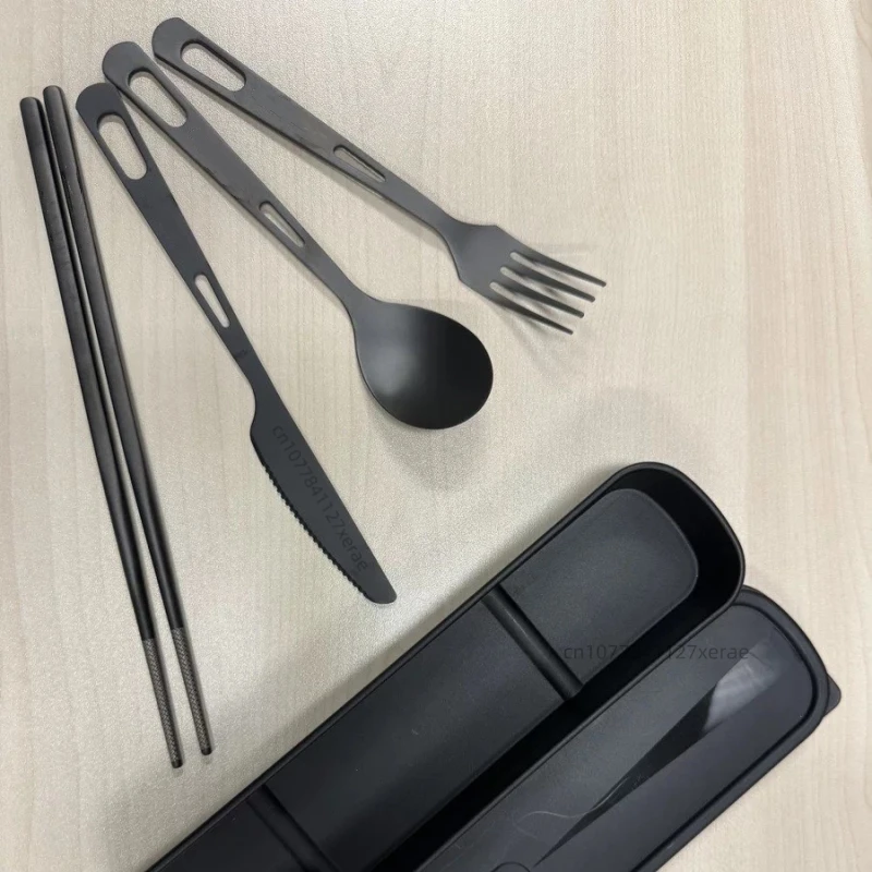 순수 티타늄 블랙 식기 4종 세트 야외 캠핑 장비 나이 - Camping Cooking Set For 4 리뷰 및 가격