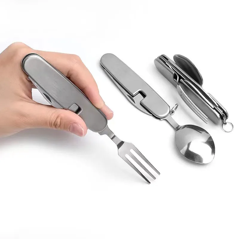 캠핑 식기 세트 스테인레스 스틸 접이식 포크 스푼 나이 - Camping Cooking Knife Set 리뷰 및 가격