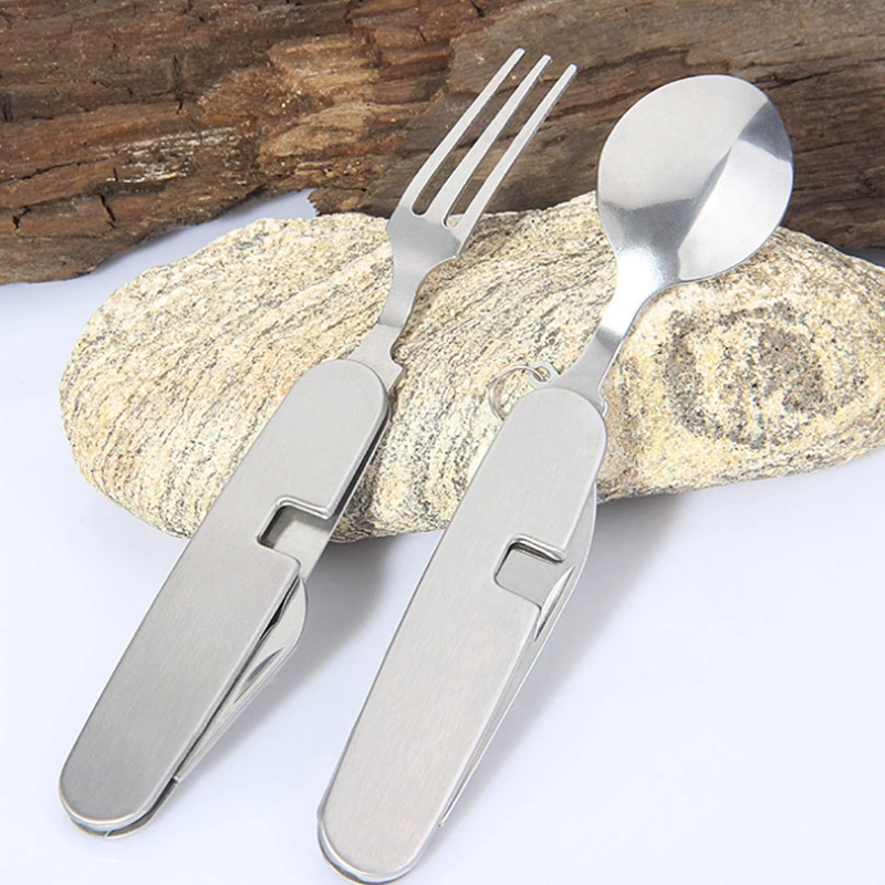 캠핑 식기 세트 스테인레스 스틸 접이식 포크 스푼 나이 - Camping Cooking Knife Set 리뷰 및 가격