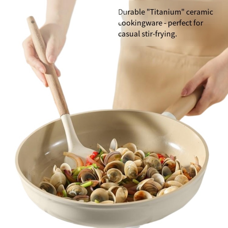 겔링 중국산 저렴한 화이트 티타늄 세라믹 주방 팬 및  - Camping Cooking Pots And Pans Set 리뷰 및 가격