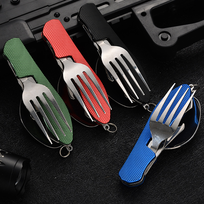 4 in1 접이식 캠핑 식기 세트 다기능 나이프 포크  - Camping Cooking Knife Set 리뷰 및 가격