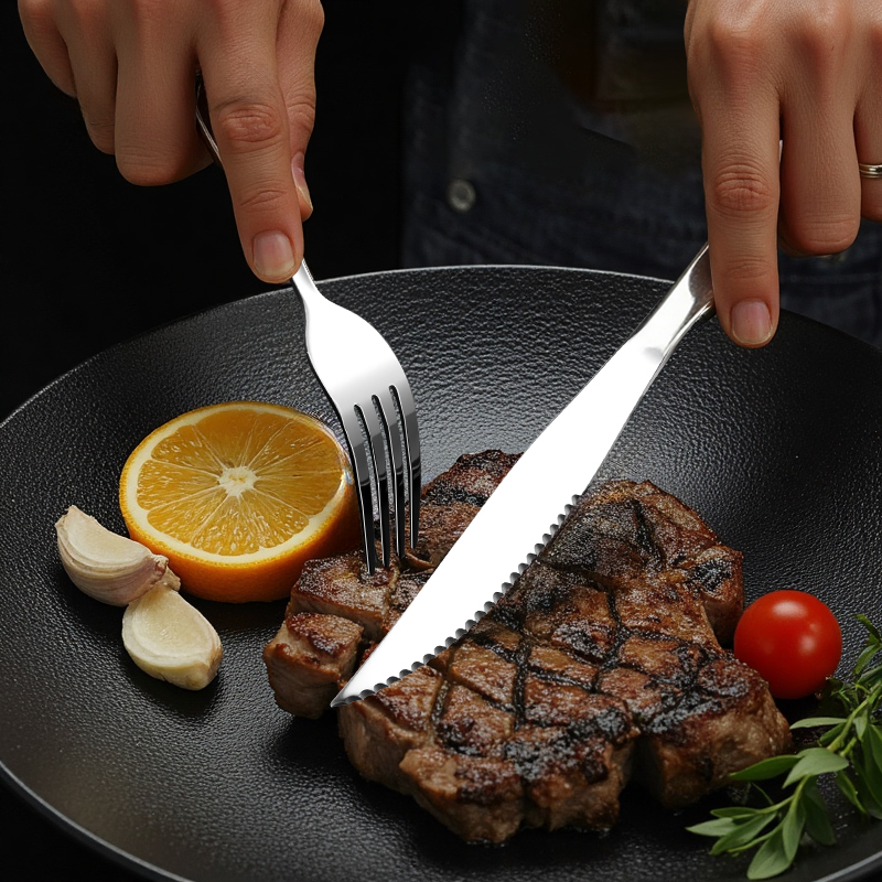 고급 스테인레스 스틸 여행용 식기 세트, 칼, 포크,  - Camping Cooking Knife Set 리뷰 및 가격