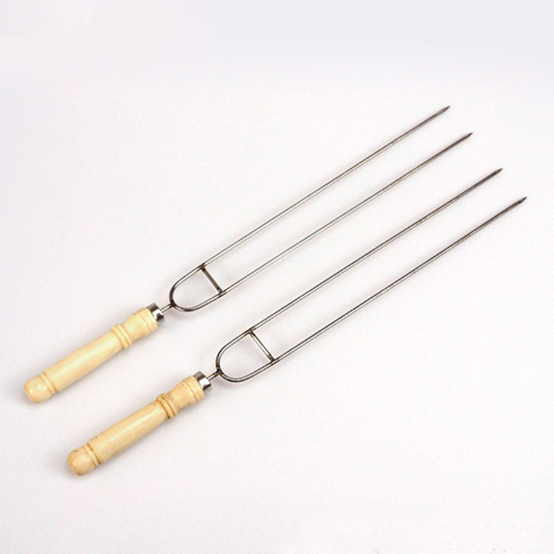 스테인레스 스틸 캠핑 스틱, 고기 포크 나무 손잡이 바 - Camping Cooking Set For 4 리뷰 및 가격