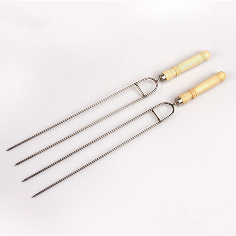 스테인레스 스틸 캠핑 스틱, 고기 포크 나무 손잡이 바 - Camping Cooking Set For 4 리뷰 및 가격