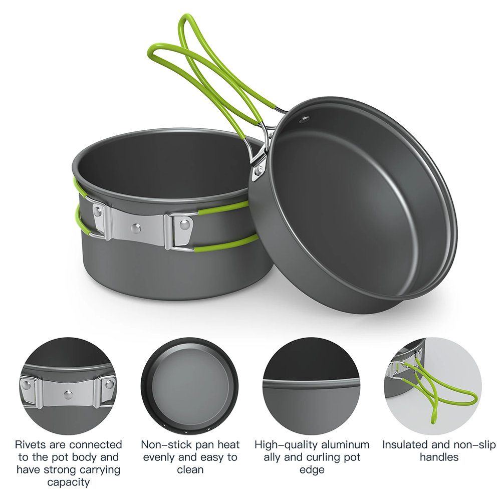 야외용 조리기구 세트 2~3인용 4종 하드 알루미늄 합 - Camping Cooking Set For 4 리뷰 및 가격