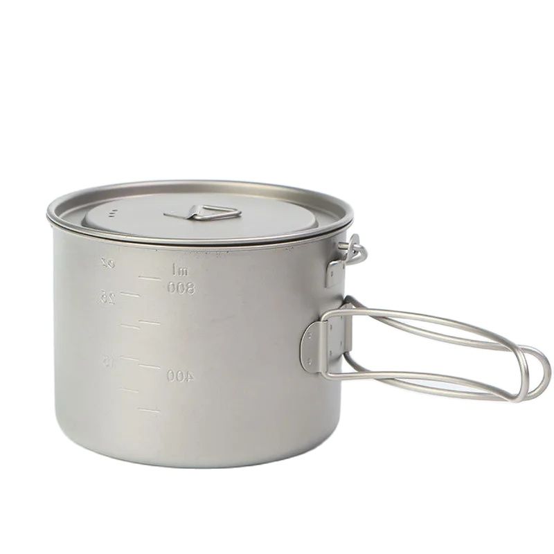 야외 피크닉 티타늄 요리 냄비, 걸이식 손잡이, 휴대용 - Camping Cooking Set Stainless Steel 리뷰 및 가격