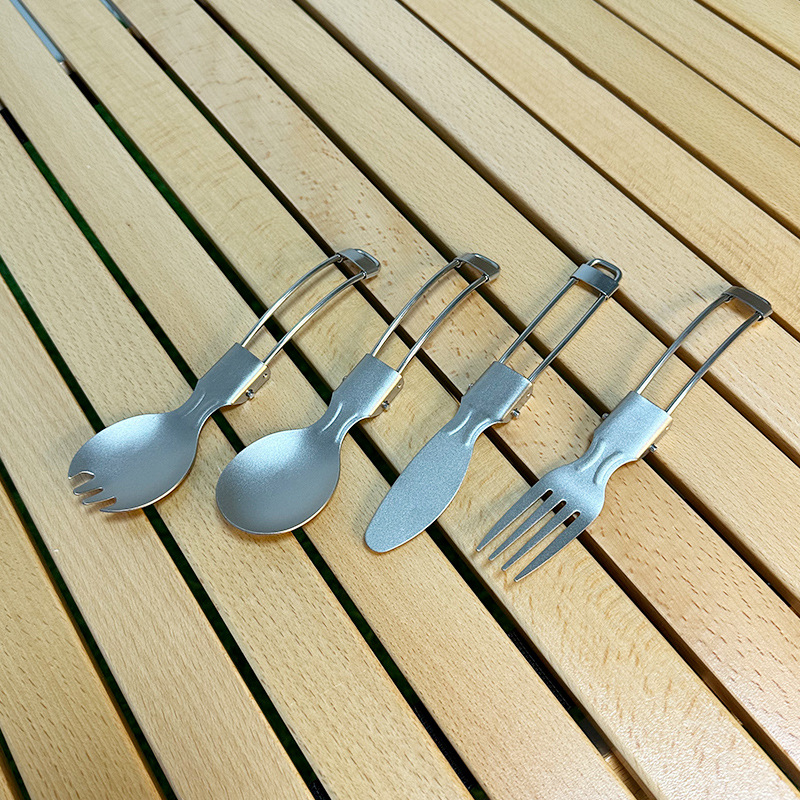 순수 티타늄 접이식 스푼 및 포크 세트, 야외 캠핑 식 - Camping Cooking Knife Set 리뷰 및 가격