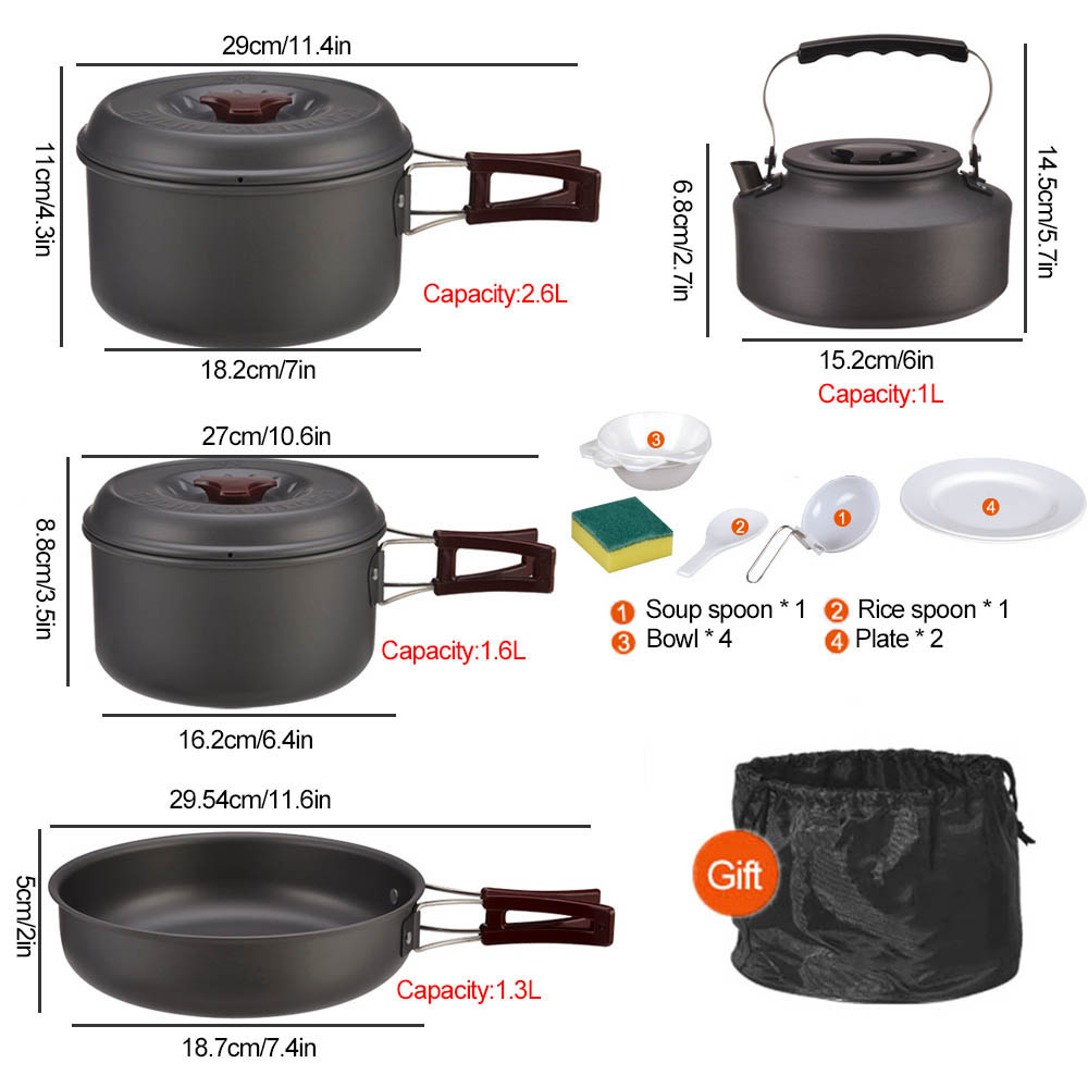 야외 요리 피크닉 세트 냄비, 하드 알루미나 휴대용 끓 - Camping Cooking Pots And Pans Set 리뷰 및 가격