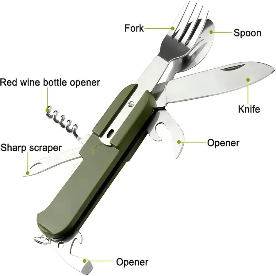 캠핑용품 5-in-1 스테인리스 스틸 여행 세트, 다기 - Camping Cooking Set Stainless Steel 리뷰 및 가격