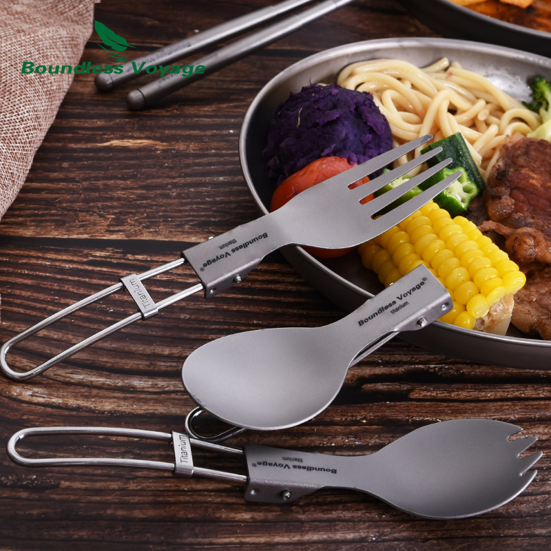 무한 항해 티타늄 캠핑 식기 접이식 스푼 스포크 포크  - Camping Cooking Knife Set 리뷰 및 가격