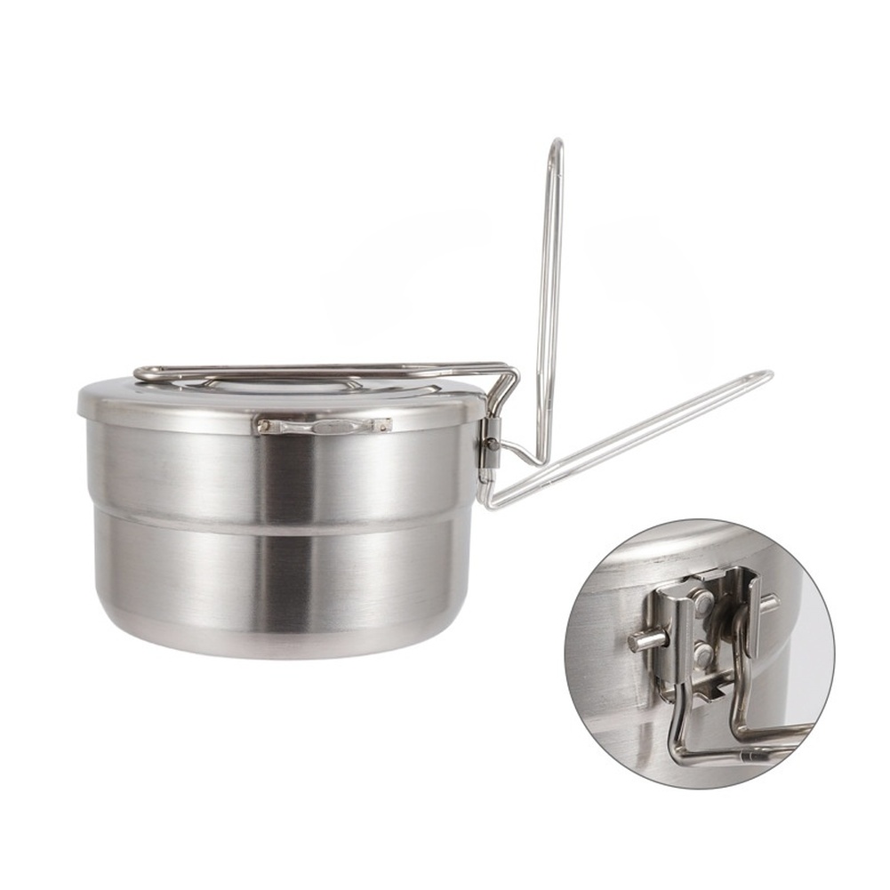 1.5L 304 스테인레스 스틸 캠핑 냄비 접이식 손잡 - Camping Cooking Kit Box 리뷰 및 가격