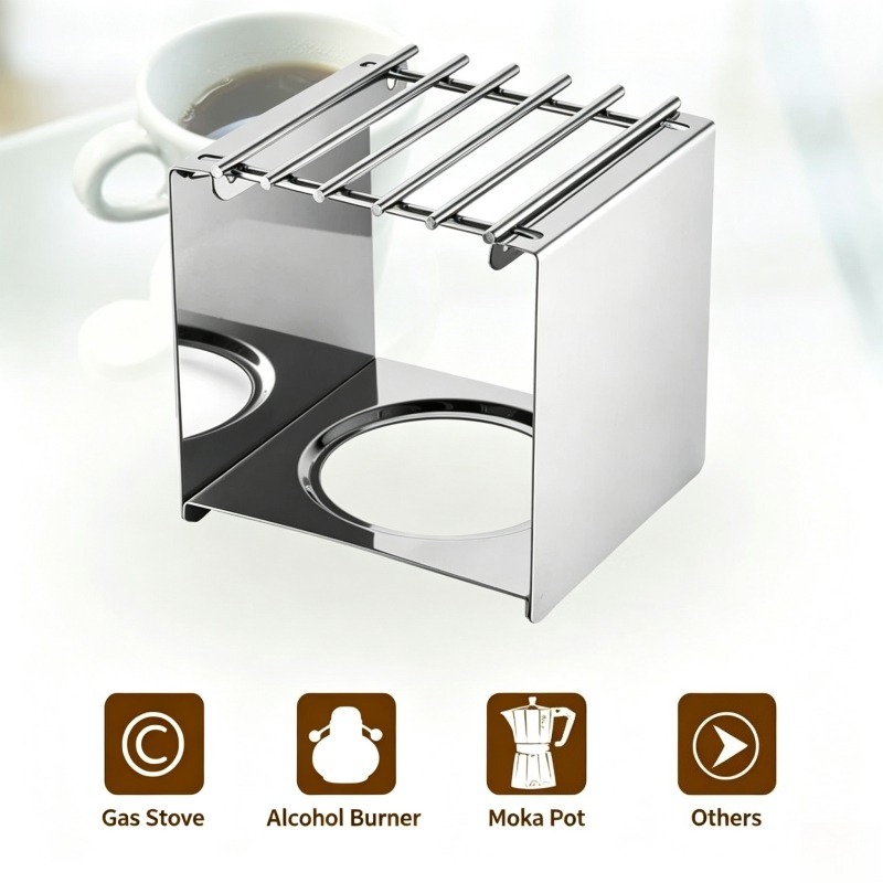 스테인리스 스틸 사각 커피 스토브 스탠드, 모카 포트  - Camping Cooking Set Stainless Steel 리뷰 및 가격
