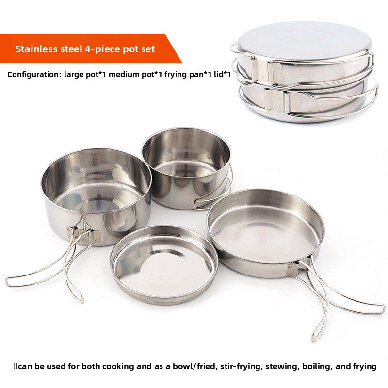 CLS 4종 스테인리스 캠핑 조리기구 세트 휴대용 네스 - Camping Cooking Set For 4 리뷰 및 가격