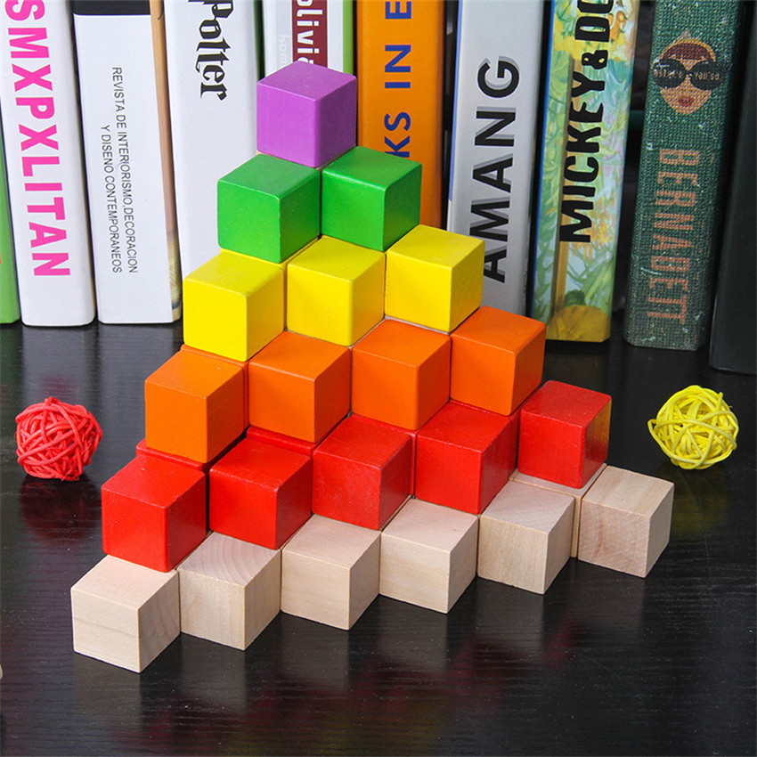 30 개/몫 2X2CM 나무 다채로운 큐브 빌딩 블록  - Fire Starter Cube 리뷰 및 가격
