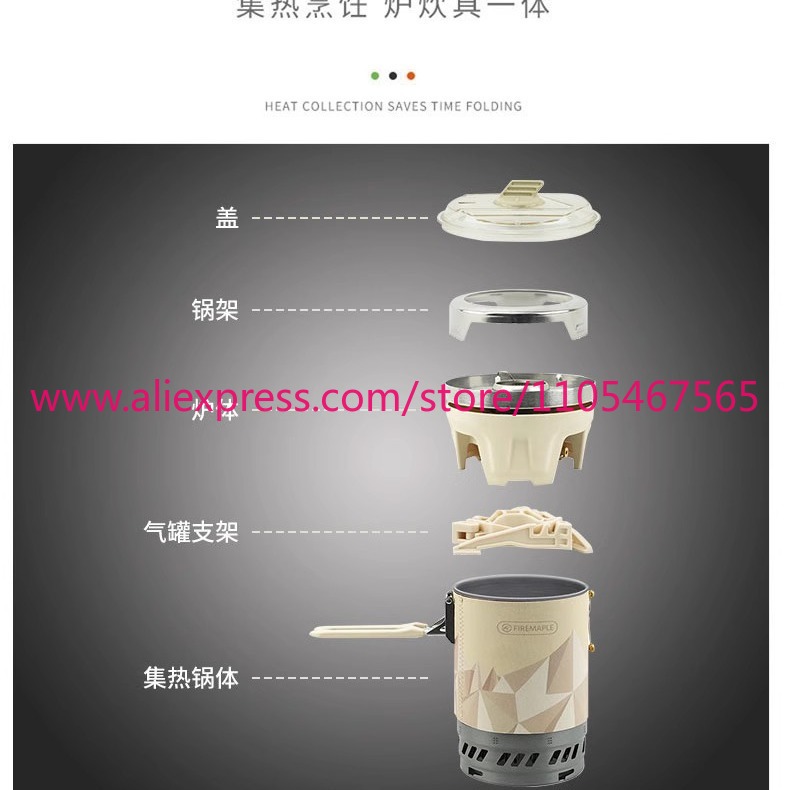 1PCS X5 열전도 조리 시스템 야외 스토브 냄비 세 - Camping Cooking 리뷰 및 가격