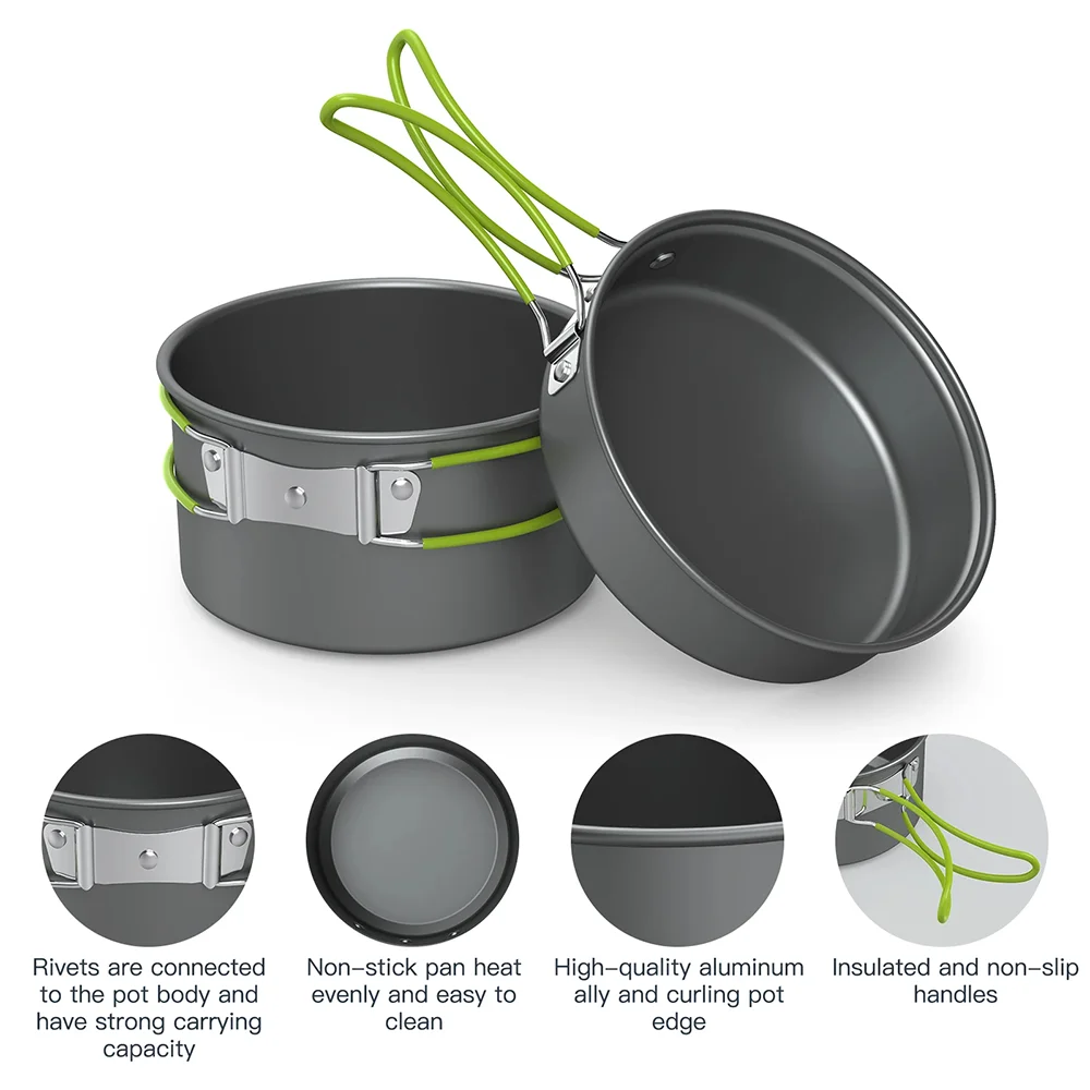 야외 요리 캠핑용품 세트 (2~3인용) 4종 하드 알루 - Camping Cooking Set For 4 리뷰 및 가격