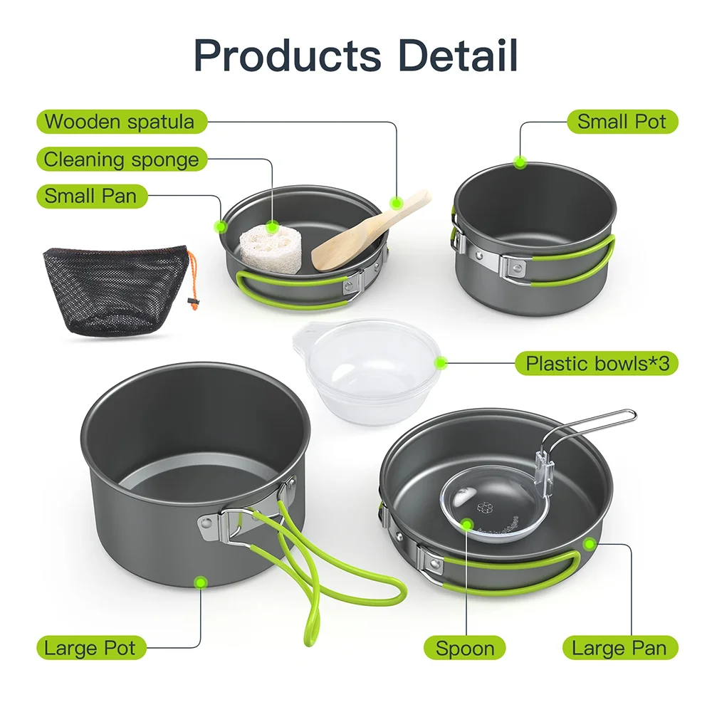 야외 요리 캠핑용품 세트 (2~3인용) 4종 하드 알루 - Camping Cooking Set For 4 리뷰 및 가격