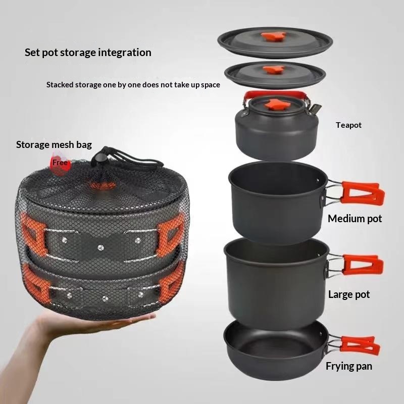 휴대용 알루미늄 캠핑 조리기구 세트, 가벼운 야외 요리 - Camping Cooking Ware Set 리뷰 및 가격