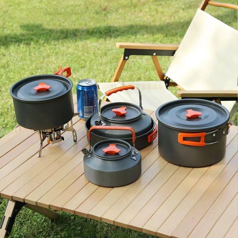 휴대용 알루미늄 캠핑 조리기구 세트, 가벼운 야외 요리 - Camping Cooking Ware Set 리뷰 및 가격