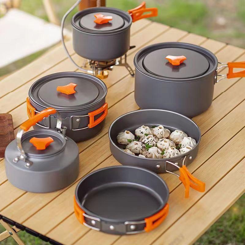 휴대용 알루미늄 캠핑 조리기구 세트, 가벼운 야외 요리 - Camping Cooking Ware Set 리뷰 및 가격