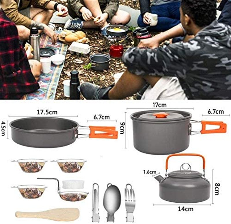2~3인용 야외 캠핑 및 피크닉 캠핑 주방용품 알루미늄 - Camping Cooking Set 2 Person 리뷰 및 가격