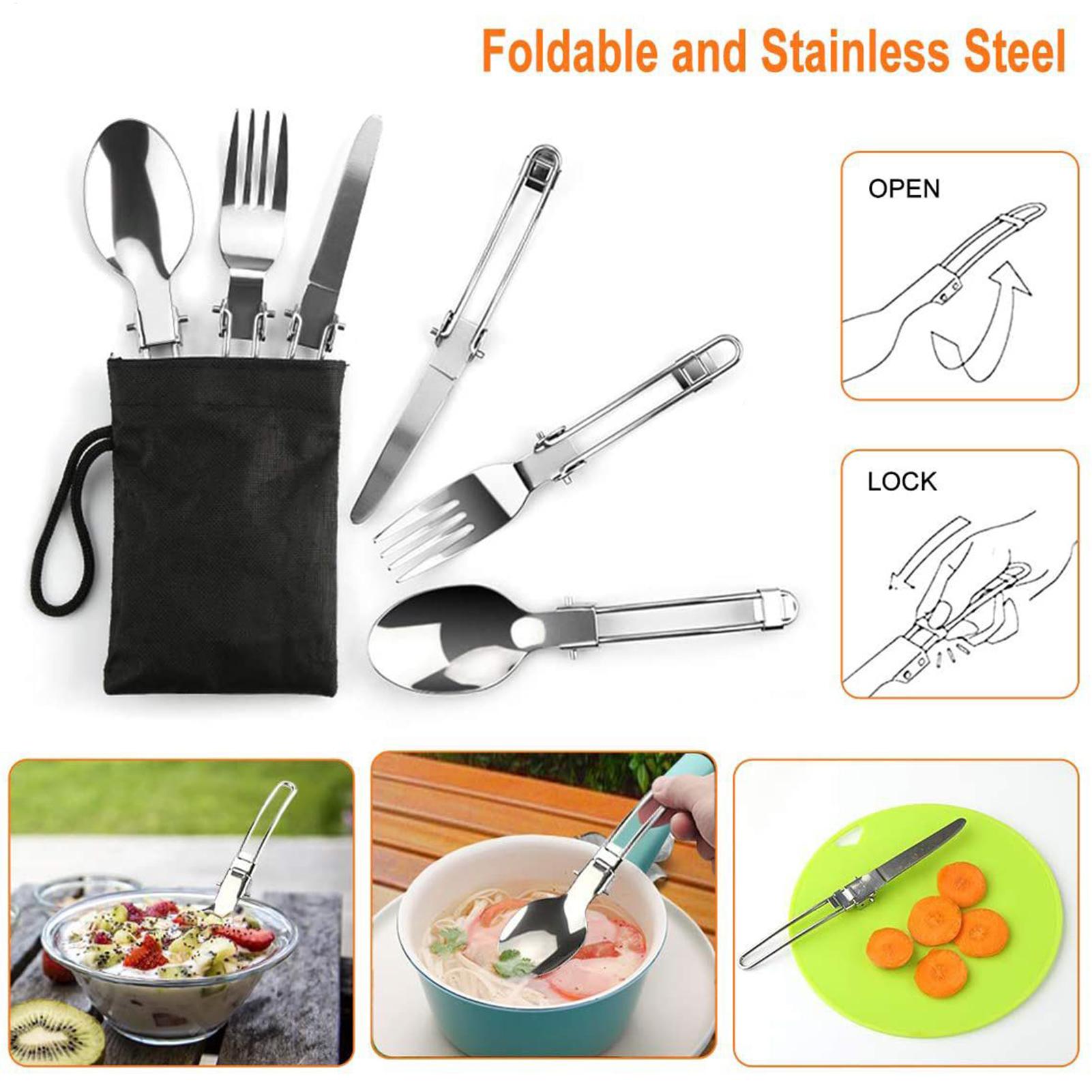 배낭 요리 세트 캠핑 팬 접이식 휴대용 붙지 않는 컵  - Camping Cooking Knife Set 리뷰 및 가격