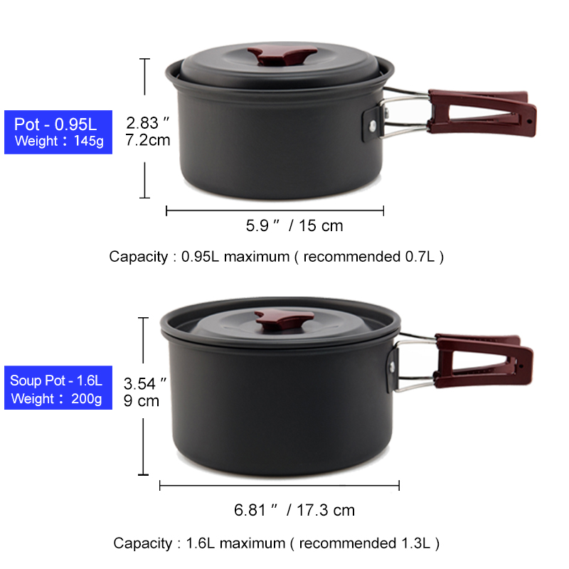 Widesea-캠핑용 조리기구 세트, 야외 냄비 식기  - Camping Cooking Kit Box 리뷰 및 가격