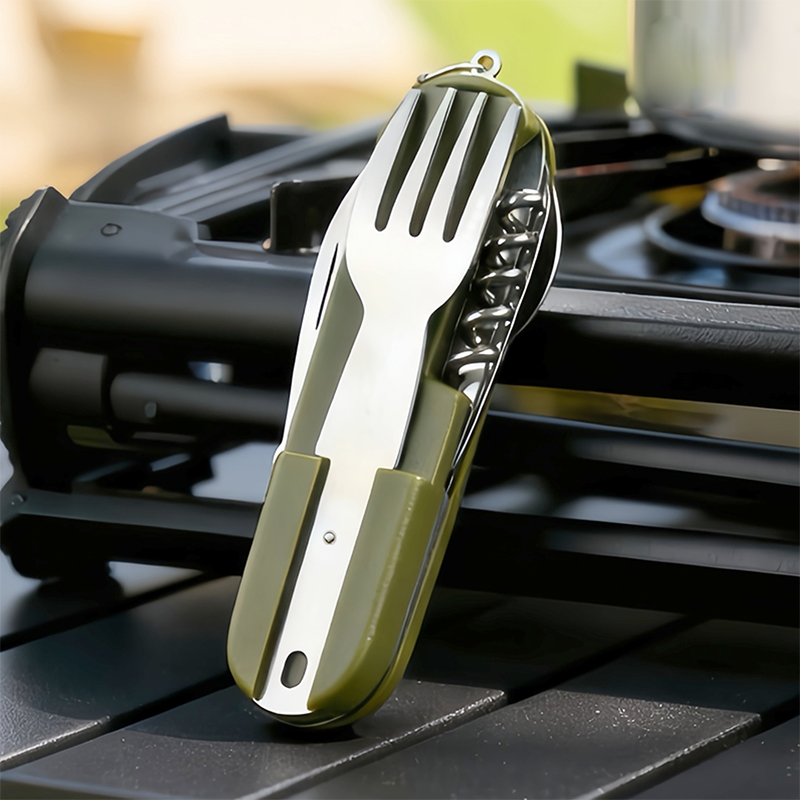 새로운 스테인레스 스틸 7in1 캠핑 식기 세트 - 피 - Camping Cooking Knife Set 리뷰 및 가격