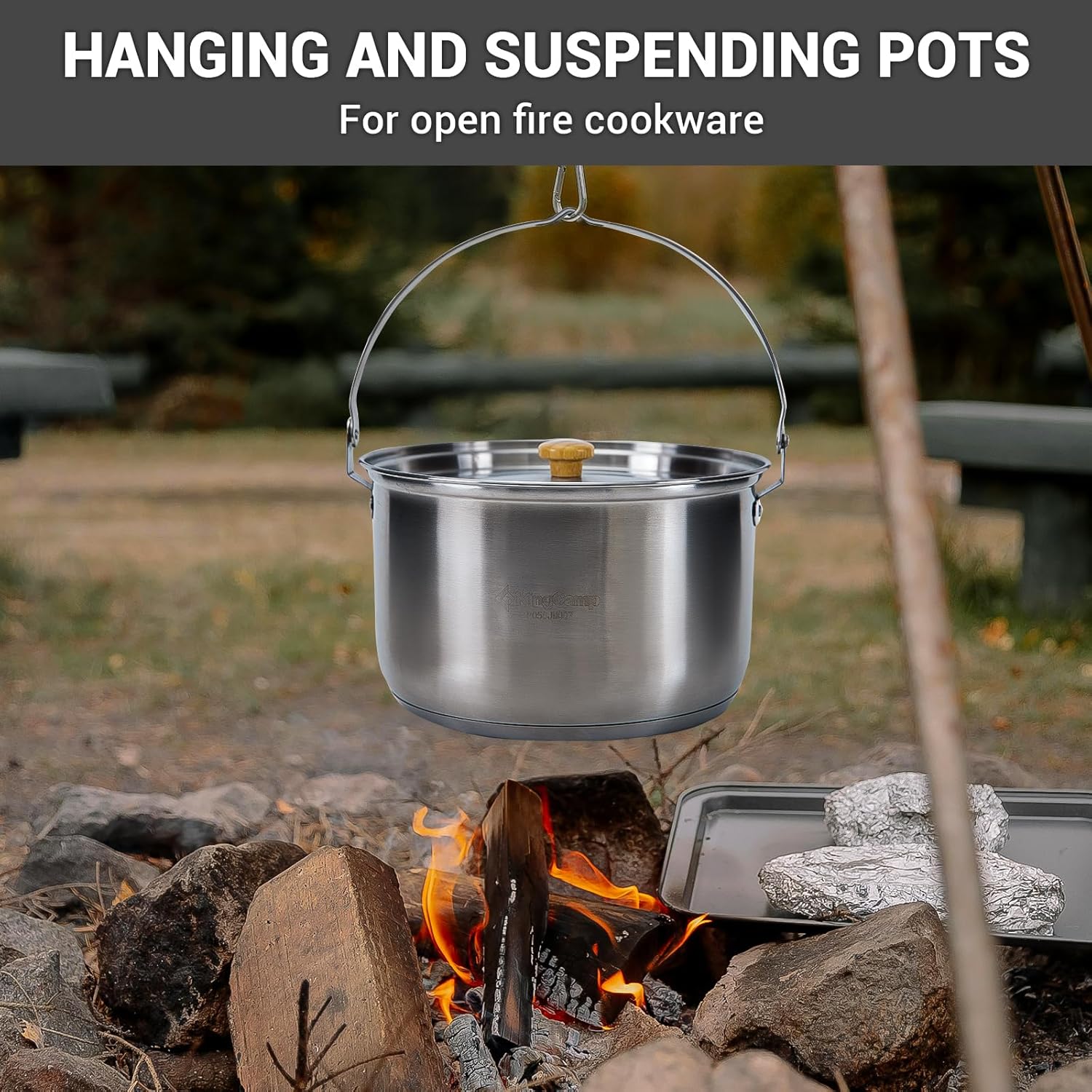 304 스테인리스 스틸 캠핑 조리기구 세트 - 캠프파이 - Camping Cooking Pots And Pans Set 리뷰 및 가격