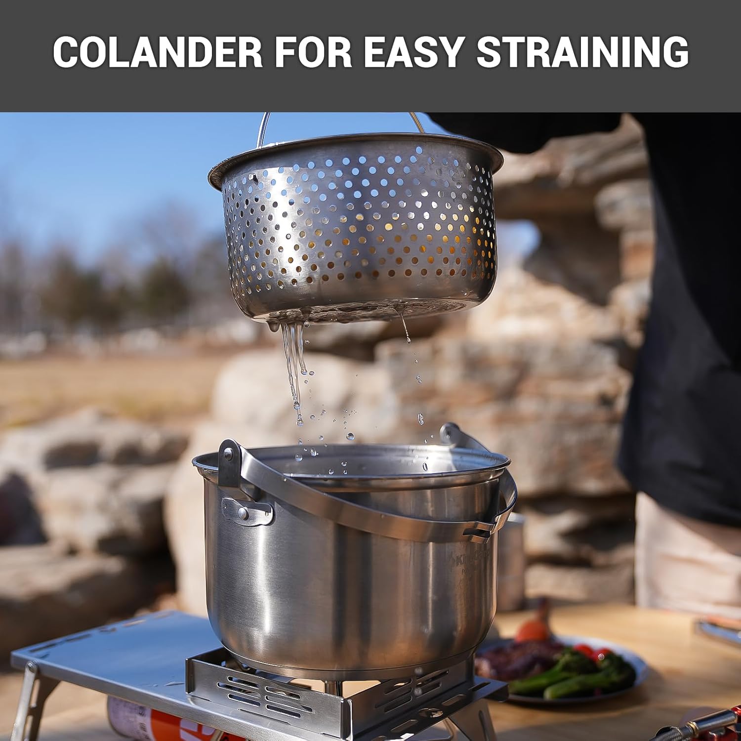 304 스테인리스 스틸 캠핑 조리기구 세트 - 캠프파이 - Camping Cooking Pots And Pans Set 리뷰 및 가격
