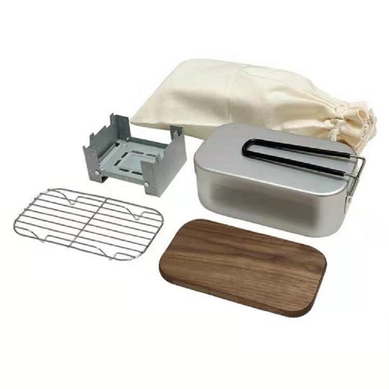 야외용 알루미늄 메스 키트, 스팀 랙 스토브 세트, 휴 - Camping Cooking Kit Box 리뷰 및 가격
