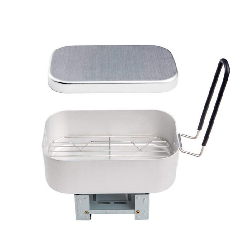 야외용 알루미늄 메스 키트, 스팀 랙 스토브 세트, 휴 - Camping Cooking Kit Box 리뷰 및 가격