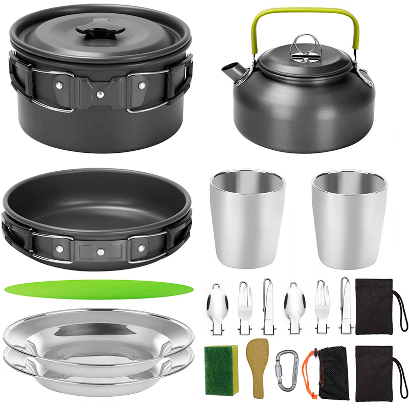 1 세트 야외 냄비 팬 캠핑 조리기구 피크닉 요리 세트 - Camping Cooking Pots And Pans Set 리뷰 및 가격