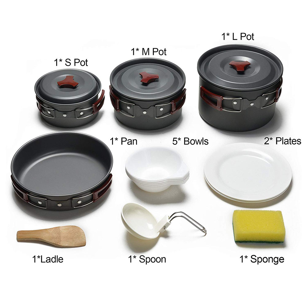 야외 캠핑 조리기구 키트, 논스틱 캠핑 팬, 경량 요리 - Camping Cooking Ware Set 리뷰 및 가격
