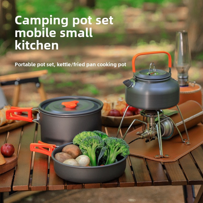 야외 캠핑 조리기구 세트 2-3인용 휴대용 논스틱 냄비 - Camping Cooking Set 2 Person 리뷰 및 가격